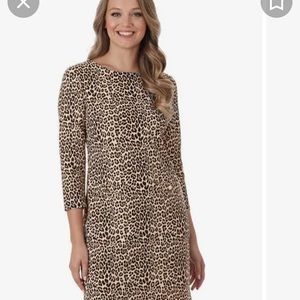 Jude Connally Leopard print boatneck Dress NWT